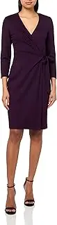 [Anne Klein] Women's 3/4 Sleeve Jersey Wrap Dress