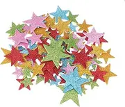 Housoutil DIY Wall Decor Kit 144pcs Glitter Star Stickers Removable Wall Decals for Classroom Kindergarten Star Decal Set