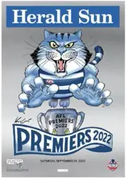 2022 MARK KNIGHT LIMITED EDITION FOIL PRINT GEELONG CATS PREMIERSHIP POSTER