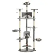 NNEVL Cat Tree with Sisal Scratching Posts 203 cm Grey and White