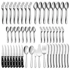 53-Piece Heavy Duty Silverware Set for 8, Plus Serving Utensils and Steak Kni...
