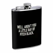 Dark Humor Em2 8oz Stainless Steel Flask Drinking Whiskey Liquor