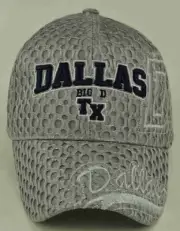 NEW! TEXAS DALLAS BIG D MESH CAP HAT GRAY
