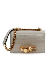 Alexander Mcqueen Mini Jewelled Satchel in Grey