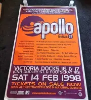 Apollo Festival 1998 Vintage Silk Screen Poster, European Dance Party Rare.