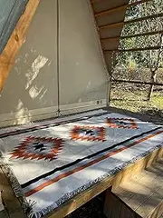 Peel Forest Yellow Stone Road Trip Vanlife Blanket Ethnic Mexican Rugs Picnic Outdoors Camping Hiking mat Party Couch Throws Brown Aztec Tribal Ethnic (60"X86")…