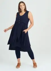 ts Taking Shape Dress Size 20 Midnight Layer Viscose style NWT
