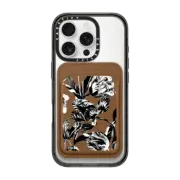 Snappy MagSafe Wallet Snappy™ BioVeg Wallet MagSafe Compatible Black and white tulips pattern - vintage illustration
