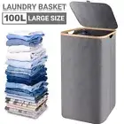 Laundry Hamper Basket with Lid 100L Washing Basket Laundry Bin Storage Basket