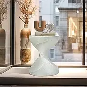 Concrete Side Table Art Lightweight : Outdoor Garden Side Table 37.5 x 50cm Garden Table Patio Side Table Round Small End Table Bedside Table for Living Room Indoor Home Garden Patio Balcony