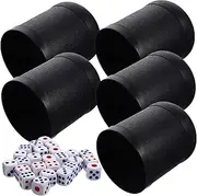 Yardwe 5Sets Plastic Dice Shaker Cups Mini Dice Cup for Fun Party Games Compact Lightweight Dice Cup for Bar Entertainment Includes Dice for Casual Board Games