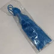 Large 6” Bright Blue Fabric Tassel Trim Lamp Pull Curtain Crafts Sewing