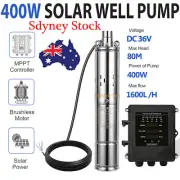 400W 3" MPPT Controller Screw Solar Water Pump Deep Well Submersible Bore Hole