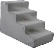 Stgfyxgs Dog Stairs, Ladder, Cat Ramp, Pet Stairs, Steps, Multipurpose Pet Supplies, Non-Slip, Durable, Removable Cover for Small Dogs and, 4 Steps Grey