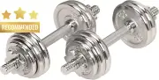 Adjustable Dumbbells Set 15KG with Carry Case Space Saver Home Gym Fitness