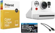 Polaroid Now i-Type Instant Film Camera (White) + Polaroid Color Film Bundle