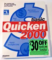 Basic Quicken 2000 Windows 95/98/NT Vintage Accounting Software CD-ROM - Sealed