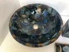 Stunning Blue Agate Stone Sink Design with Rich Blue Tones and Natural Sink