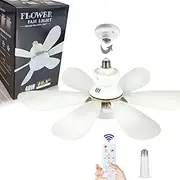 52CM Chandeliers Ceiling Fans with Light and Remote, E27 Socket Chandeliers Small Fan Light with E27 Base Extension, Dimmable 3 Color Temperatures, 3 Fan Speeds, for Bedroom, Kitchen, Bathroom, Garage