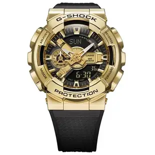 【CASIO 卡西歐】 G-SHOCK 金屬殼雙顯手錶-黑金_GM-110G-1A9_48.8mm