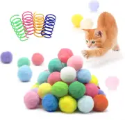 30 Pcs Premium Silent Pom Pom Balls, Interactive Lightweight Pom Pom Balls, Asso