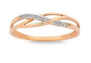 9kt Rose Diamond Stackable Ring