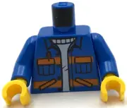 Lego New Blue Torso City Jacket w/ Diagonal Lower Pockets & Pen Sweater Part