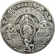 Copy 1921 U.S Hobo Morgan Coin America American Industrial Revolution Steam Engine Power Train Locomotive Railroads Railway Silver Plated Replica Commemorative