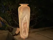 Unique Alabaster Lamp - Floor Lamp - Solid Piece of stone - Alabaster Lamp