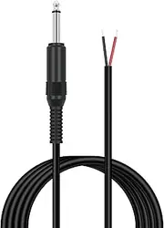 Fancasee (6 ft) Replacement 6.35mm Male Plug to Bare Wire Open End TS 2 Pole Mono 1/4" 6.35mm Plug Jack Connector Audio Cable for Microphone Speaker Cable Repair