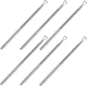 LOORGVEL Stainless Steel Nail Tools 6pc Set for Gel Nail Removal Cuticle Pusher Manicure Tools
