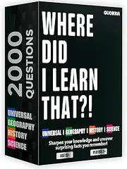 QUOKKA Trivia Card Game with 2000 Questions in Geography, History, Science, and General Knowledge – Trivia Games for Adults, Teens, and Families – Trivia Cards with Answers – Great Board Games Trivia