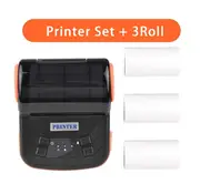 80mm Thermal Printer Portable Receipt Ticket Wireless Bluetooth Mobile Pocket Bill Printer Android Phone PC Printer Orange 3Roll