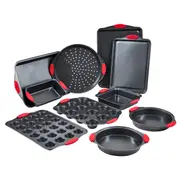 Baking Pan Set 10-Piece Nonstick Carbon Steel Set with Silicone Handles
