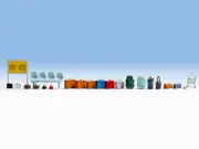 Noch HO Scale Detail Parts - Scenic Accessory Sets - Train Station Seats/Luggage