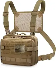 Tactical Large Admin Pouch of Double Layer Design, Molle EDC EMT Utility Pouch with Map Sleeve Modular Tool Pouch Large Capacity Flag Patch Included