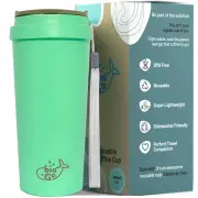 16oz Cup Rice Husk Fibre BPA-Free Double Wall Insulation Reusable Coffee Cups...