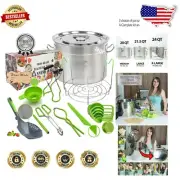 Durable 24 Quart Stainless Steel Canning Pot with Comprehensive Starter Kit