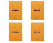 4x Rhodia No.16 A5 Meeting Notepad Office Stationery Writing Note Pad Orange