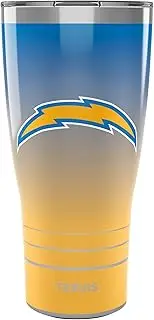 Tervis Traveler NFL Los Angeles Chargers - Ombre Triple Walled Insulated Tumbler Travel Cup Keeps Drinks Cold & Hot, 30oz, Stainless Steel