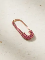 [Anita Ko] Anita Ko - Safety Pin 18-karat Rose Gold Ruby Single Earring - R R Gold