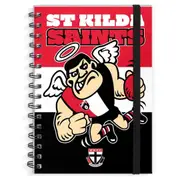 St Kilda Saints AFL A5 Spiral Hard Cover Mascot Notebook