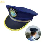 HAN 兒童警察帽角色扮演兒童派對道具帽警察帽帶徽章用於舞台表演服裝頭飾