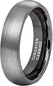 [TUTISS] 6mm 8mm Gunmetal Tungsten Rings for Men Women Engagement Wedding Bands Domed Polished Shiny/Brushed Finish Comfort Fit