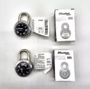 Lot of 2 MASTER LOCKS Combination Padlock Lock Set V654 Lock School Locker