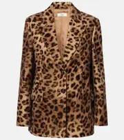 [Chloe] Chloé Leopard-print cotton blazer AU 12 brown