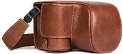 [MegaGear] MG1237 Sony Alpha A6500 (16-50 mm) Ever Ready Genuine Leather Camera Case & Strap with Battery Access, Brown