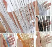 Hanging Beaded Curtains String Curtain Panels Door Fly Screen Room Divider Net