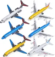 MUELODSIC 6pcs Passenger Airplane Model Airplane Die-cast Planes Aircraft Die Cast Aircraft Plane Models Pull Back Aeroplane Play Aeroplane Alloy