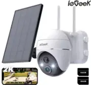 Security Camera 5MP Night Vision 5200mAh Battery Waterproof With Solar Panel